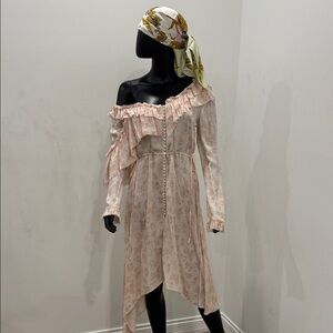 Magda Butrym Silk Floral Ruffle Dress EU36/S Romantic Luxury Runway Worn Once